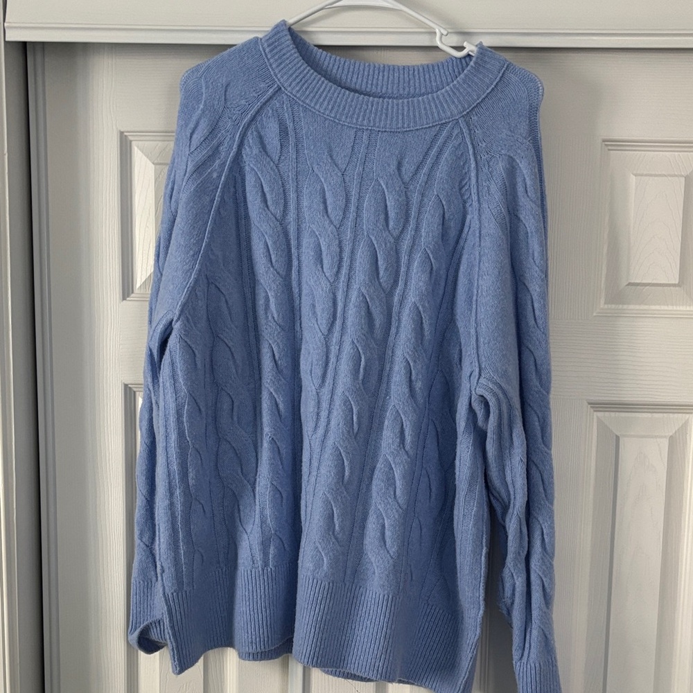 AERIE Blue Cable Knit Sweater
